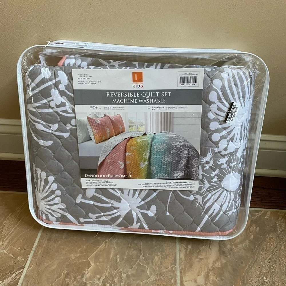 Fairy Rainbow Reversible Quilt Set